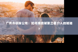 广州市侦探公司：如何挽救被第三者介入的婚姻？