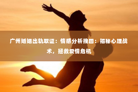 广州婚姻出轨取证：情感分析挽回：揭秘心理战术，拯救爱情危机