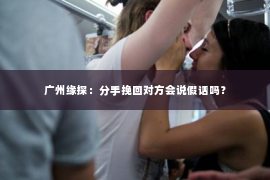广州缘探：分手挽回对方会说假话吗？