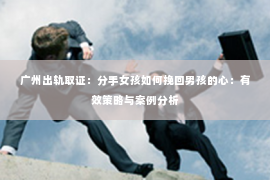 广州出轨取证：分手女孩如何挽回男孩的心：有效策略与案例分析