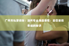 广州市私家侦探：湖州专业挽回爱情：助您重拾幸福的秘诀