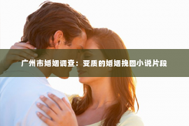 广州市婚姻调查：变质的婚姻挽回小说片段