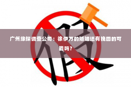 广州缘探调查公司：徐伊万的婚姻还有挽回的可能吗？