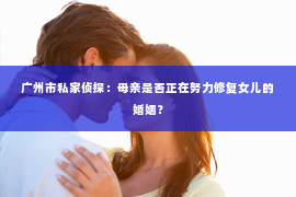 广州市私家侦探：母亲是否正在努力修复女儿的婚姻？