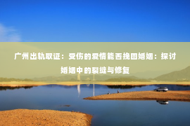 广州出轨取证：受伤的爱情能否挽回婚姻：探讨婚姻中的裂缝与修复