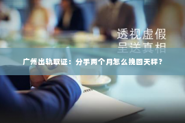 广州出轨取证：分手两个月怎么挽回天秤？