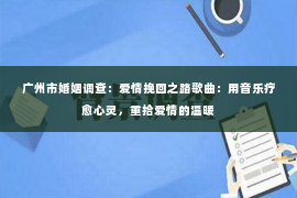 广州市婚姻调查：爱情挽回之路歌曲：用音乐疗愈心灵，重拾爱情的温暖