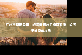 广州市侦探公司：婚姻情感分手挽回前任：如何重燃爱的火焰
