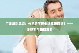 广州出轨取证：分手后不理他还能挽回吗？—— 冷静期与挽回策略