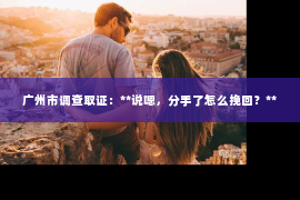 广州市调查取证：**说嗯，分手了怎么挽回？**