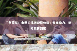 广州侦探：全新的挽回爱情公司：专业助力，重拾爱情甜蜜