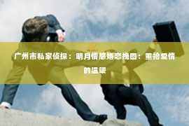 广州市私家侦探:明月情感婚恋挽回:重拾爱情的温暖 广州市私家侦探:明月情感婚恋挽回:重拾爱情的温暖