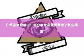 广州市调查取证：刚分手女友就找新欢了怎么挽回？