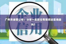 广州市调查公司：分手一年前任有新欢还能挽回吗？