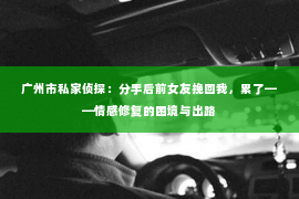 广州市私家侦探：分手后前女友挽回我，累了——情感修复的困境与出路