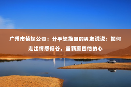 广州市侦探公司：分手想挽回的男友说说：如何走出情感低谷，重新赢回他的心