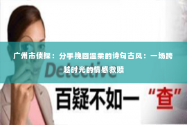 广州市侦探：分手挽回温柔的诗句古风：一场跨越时光的情感救赎
