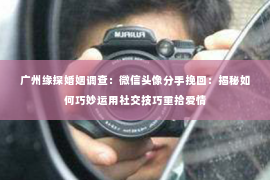 广州缘探婚姻调查：微信头像分手挽回：揭秘如何巧妙运用社交技巧重拾爱情