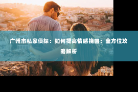 广州市私家侦探：如何提高情感挽回：全方位攻略解析