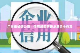 广州市侦探公司：情感挽回前任求复合小作文