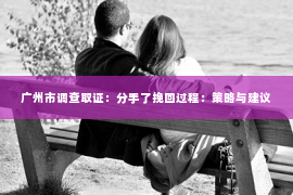 广州市调查取证：分手了挽回过程：策略与建议