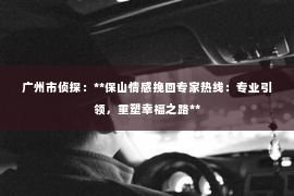 广州市侦探：**保山情感挽回专家热线：专业引领，重塑幸福之路**