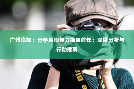 广州侦探：分手后很努力挽回前任：深度分析与行动指南