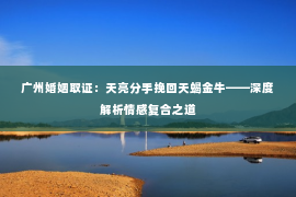 广州婚姻取证：天亮分手挽回天蝎金牛——深度解析情感复合之道