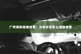 广州缘探婚姻调查：分手半年怎么挽回爱情