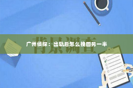 广州侦探：出轨后怎么挽回另一半