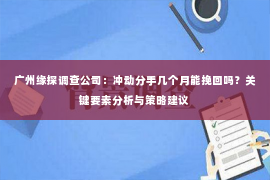 广州缘探调查公司：冲动分手几个月能挽回吗？关键要素分析与策略建议