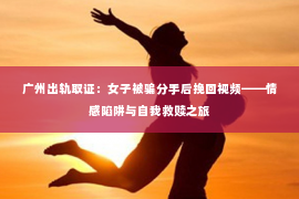 广州出轨取证：女子被骗分手后挽回视频——情感陷阱与自我救赎之旅