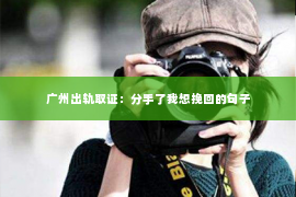 广州出轨取证：分手了我想挽回的句子