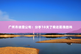 广州市调查公司：分手10天了我还能挽回吗