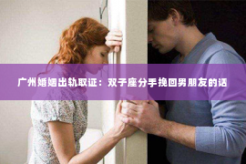 广州婚姻出轨取证：双子座分手挽回男朋友的话