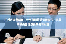广州市调查取证：分手挽回情感语录图片：深度解析挽回情感的策略与心理