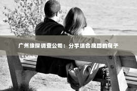 广州缘探调查公司：分手适合挽回的句子