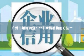 广州市婚姻调查：**十大情感挽回方法**