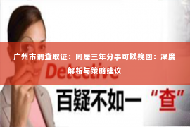 广州市调查取证：同居三年分手可以挽回：深度解析与策略建议