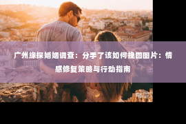广州缘探婚姻调查：分手了该如何挽回图片：情感修复策略与行动指南
