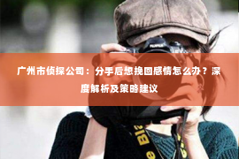 广州市侦探公司：分手后想挽回感情怎么办？深度解析及策略建议