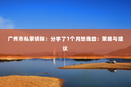 广州市私家侦探：分手了1个月想挽回：策略与建议