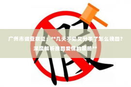 广州市调查取证：**几天不见又分手了怎么挽回？深度解析挽回爱情的策略**