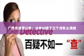 广州市调查公司：分手纠缠了三个月怎么挽回
