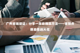 广州婚姻取证：分手一年后挽回方法——重新点燃爱情的火花