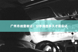广州市调查取证：分手挽回多久才能忘记