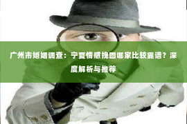 广州市婚姻调查：宁夏情感挽回哪家比较靠谱？深度解析与推荐