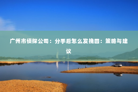 广州市侦探公司：分手后怎么发挽回：策略与建议