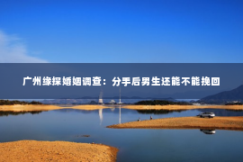 广州缘探婚姻调查：分手后男生还能不能挽回