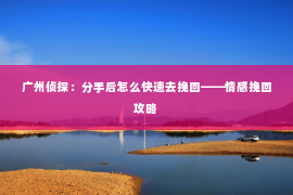 广州侦探：分手后怎么快速去挽回——情感挽回攻略
